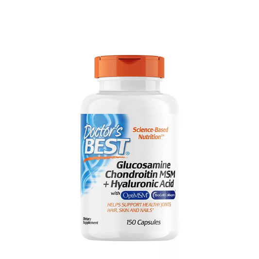 DOCTOR'S BEST GLUCOSAMINE CHONDROITIN MSM + HYALURONIC ACID (150 CAPSULES)