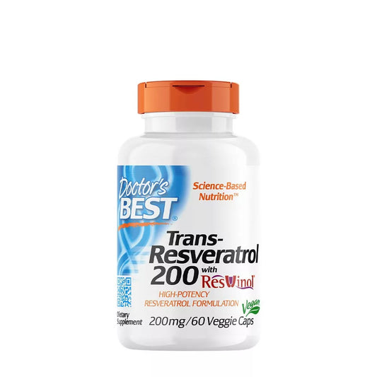 DOCTOR'S BEST TRANS-RESVERATROL WITH RESVINOL 200 MG (60 VEGGIE CAPSULES)