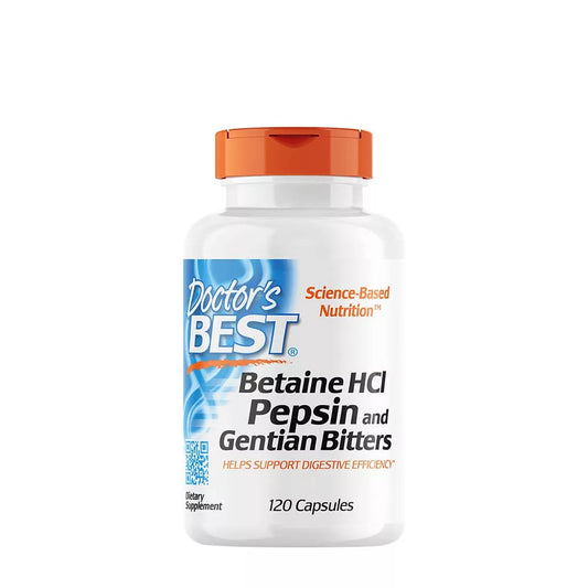 DOCTOR'S BEST BETAINE HCL PEPSIN & GENTIAN BITTERS (120 CAPSULES)