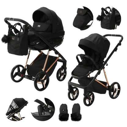 ADAMEX Quantum Special Edition Black/Rose Gold Combination Stroller