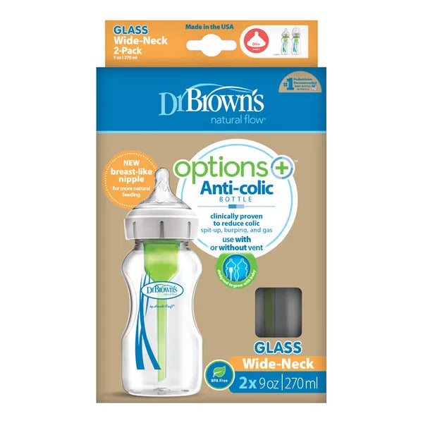 Dr.Browns Anti-colic glass Baby bottle 270 ml 2 pcs