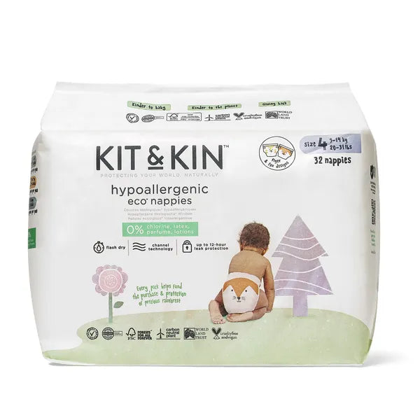 Kit & Kin Eko diapers size 4, 9-14 kg, 32 pcs