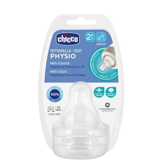 Chicco Perfect 5 Nipple for Perfect 5/Well-Being bottle medium flow 2m & up; 2 pcs