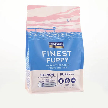 Fish4Dogs Large Granules for Puppies Finest Salmon with Sweet Potatoes 6 kg, 2m+