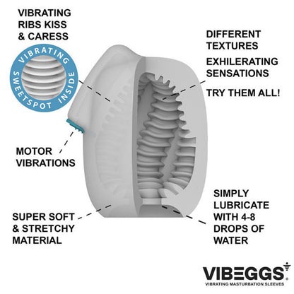 VibEggs Twisty Tongues Vibrating Masturbation Sleeve White