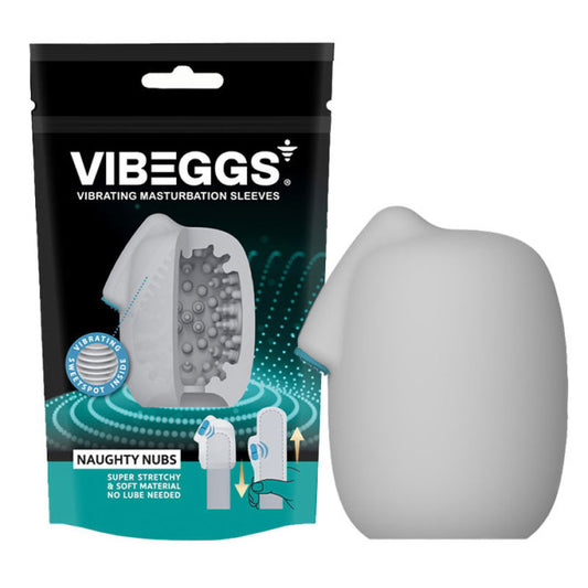 VibEggs Naughty Nubs Vibrating Masturbation Sleeve White