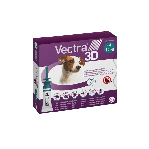 Vectra 3D spot-on for dogs S (4–10 kg) 3 pipettes