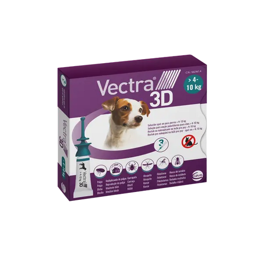 Vectra 3D spot-on for dogs S (4–10 kg) 3 pipettes