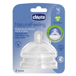 Chicco Natural Feeling Pacifier for feeding bottle silicone adjustable flow 2 pcs