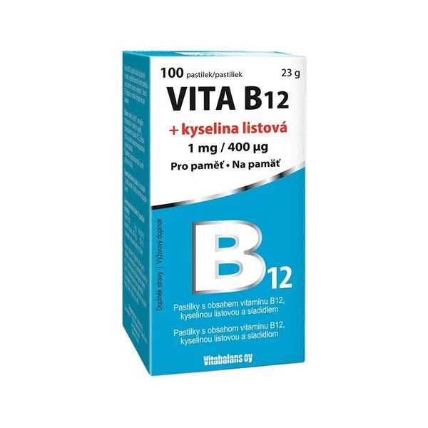 Vitabalans Vita B12 + folic acid 1 mg/400 μg 100 tablets