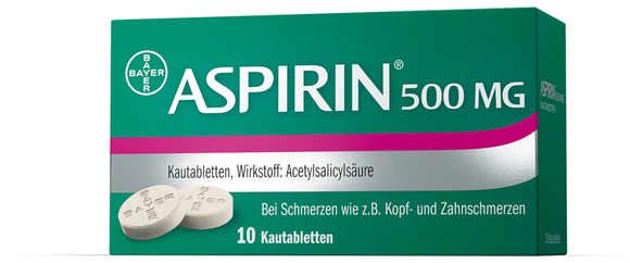 Aspirin 500 mg 10 chewable tablets