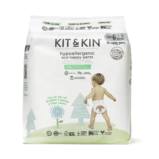 Kit & Kin Eco diaper panties size 6, 15+ kg, 18 pcs