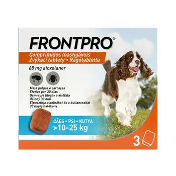 FRONTPRO Chewable tablets for dogs 10-25 kg 68 mg 3 tablets