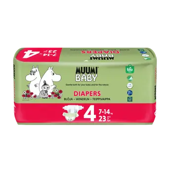 Muumi Baby 4 Maxi 7–14 kg ECO diapers 23 pcs