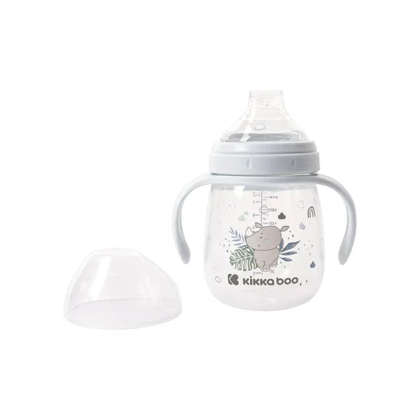KikkaBoo Cup with silicone sippy cup 6m+ blue 240 ml