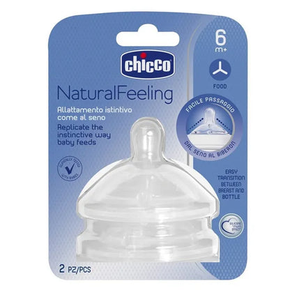 Chicco Natural Feeling Silicone bottle nipple for porridge 2 pcs