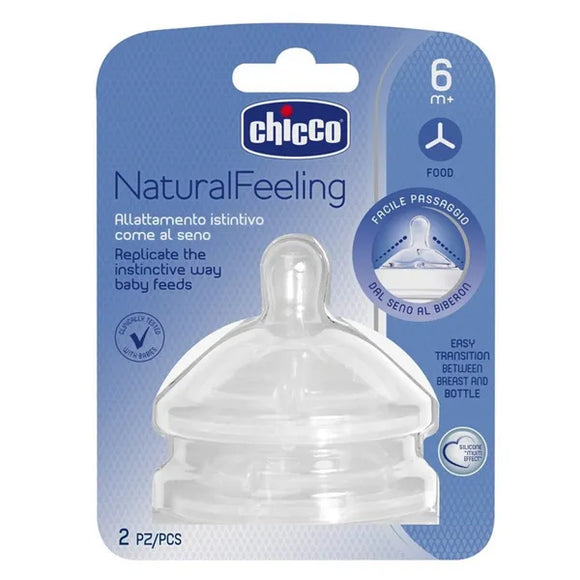 Chicco Natural Feeling Silicone bottle nipple for porridge 2 pcs