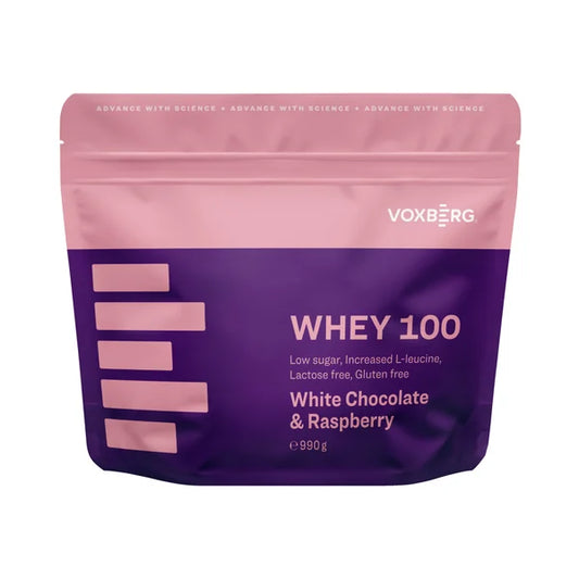 Voxberg Whey Protein 100 - 990g - white chocolate & raspberry