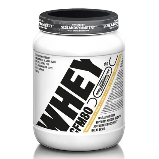 SizeAndSymmetry Whey Protein 80 CFM 1000g - strawberry