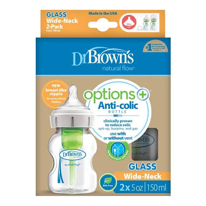 Dr.Browns Anti-colic glass Baby bottle 150 ml 2 pcs