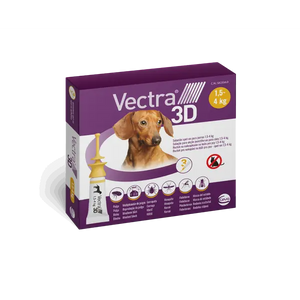 Vectra 3D spot-on for dogs XS (1,5–4 kg) 3 pipettes
