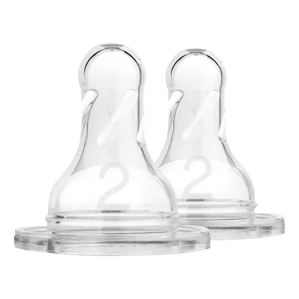 Dr.Browns narrow silicone baby bottle nipple 3m+; Level 2 - 2 pcs