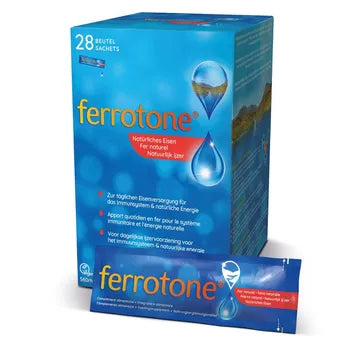 Ferrotone 100% natural source of iron 28 sachets x25 ml