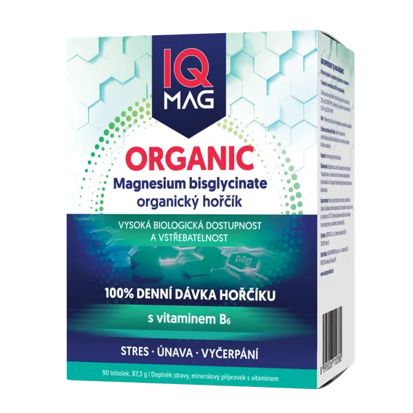 IQ Mag ORGANIC Magnesium 375 mg + vitamin B6 - 90 capsules
