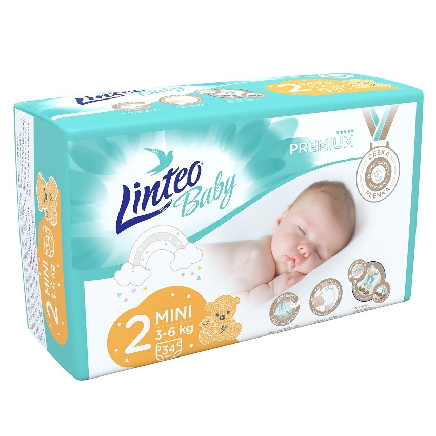 LINTEO BABY PREMIUM Mini Baby diapers 3-6 kg - 34 pcs