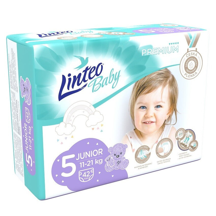 LINTEO BABY PREMIUM Junior Baby diapers 11-21kg - 42 pcs