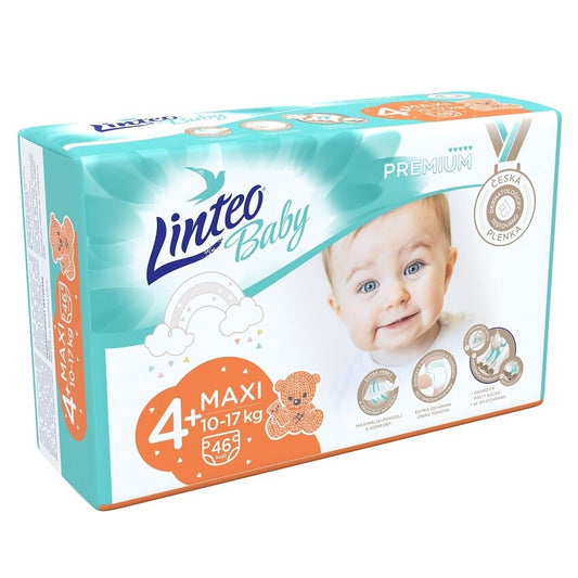 LINTEO BABY PREMIUM Maxi+ Baby diapers 10-17kg - 46 pcs