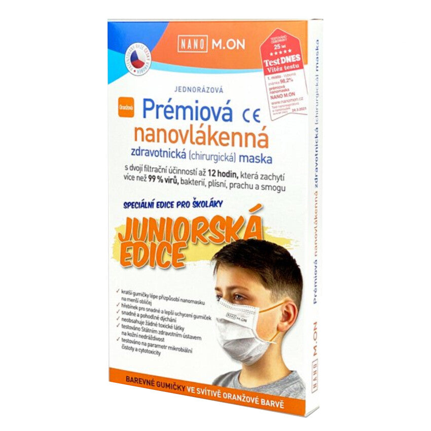 NANO M.ON Premium nano fiber mask Junior orange edition 10 pcs