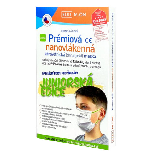 NANO M.ON Premium nano fiber mask Junior green edition 10 pcs