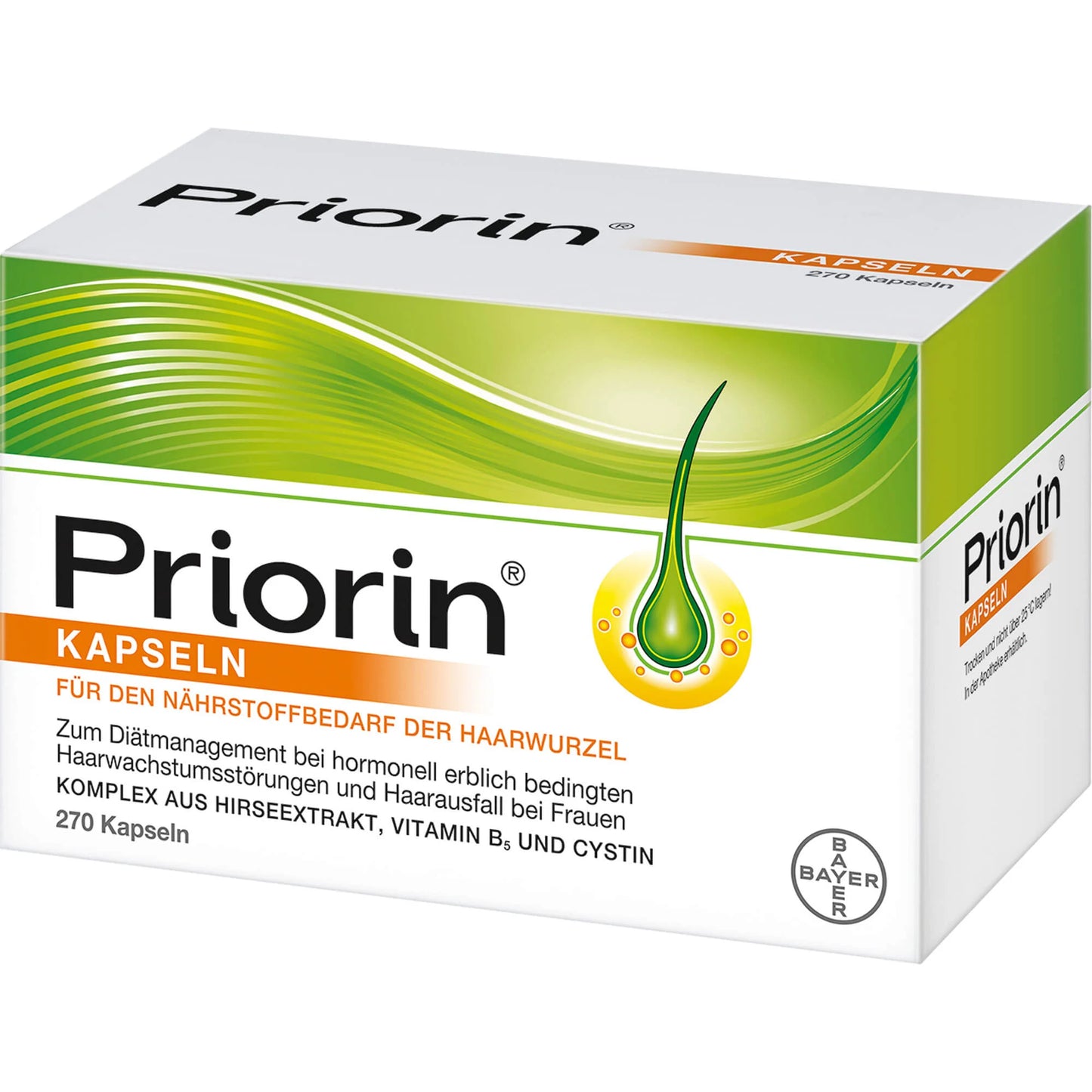 Bayer Priorin capsules for the nutritional needs of the hair root, 270 capsules