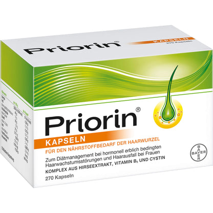 Bayer Priorin capsules for the nutritional needs of the hair root, 270 capsules