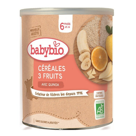 BABYBIO non-dairy rice quinoa porridge 3 types of fruit 220g