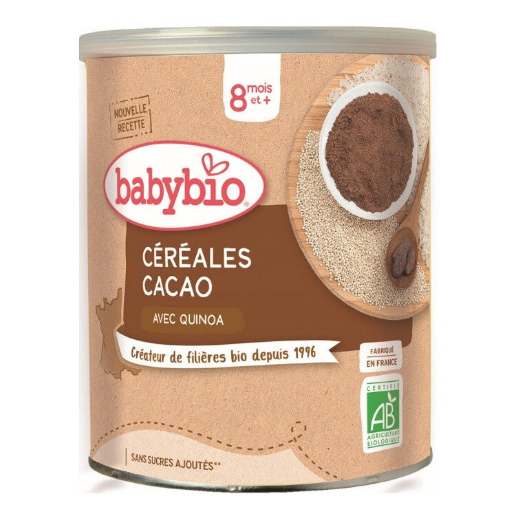 BABYBIO non-dairy cereal porridge with cocoa 8m+; 220g