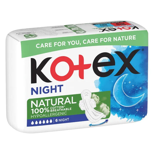 Kotex NATURAL Night pads 5 packs x 6 pcs