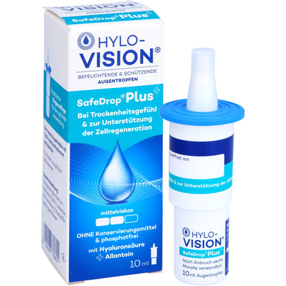 HYLO-VISION SafeDrop Plus moisturizing & protective eye drops, 10 ml