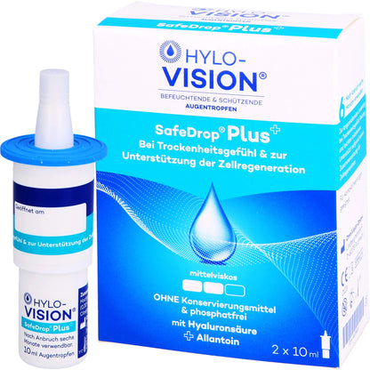 HYLO-VISION SafeDrop Plus moisturizing & protective eye drops, 20 ml