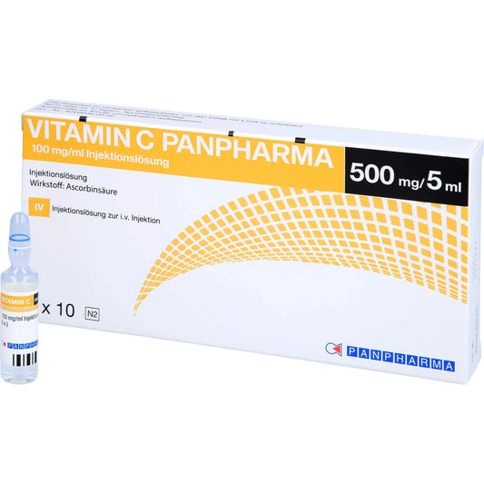 Vitamin C Panpharma 100 mg/ml solution for injection, 10 ampoules