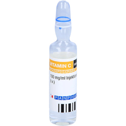 Vitamin C Panpharma 100 mg/ml solution for injection, 10 ampoules