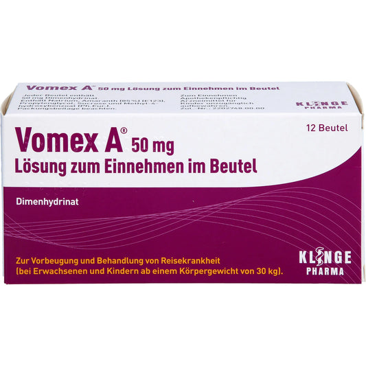 Vomex A 50 mg sachets for motion sickness, 12 sachets