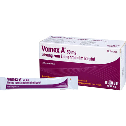 Vomex A 50 mg sachets for motion sickness, 12 sachets