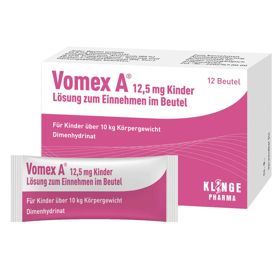Vomex A 12.5 mg Kid's Sachets for Motion Sickness, 12 Sachets