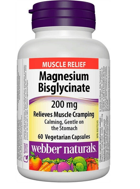 Webber Naturals Magnesium Bisglycinate 200mg 60 capsules