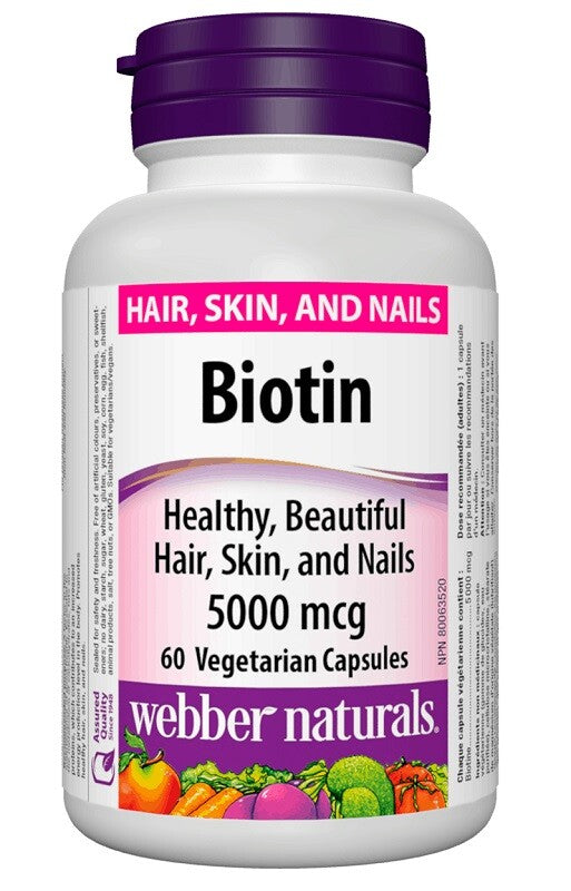 Webber Naturals Biotin 5000mcg 60 capsules