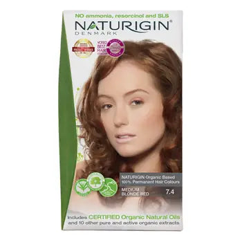 NATURIGIN Organic Permanent Hair Color Medium Blonde Red 7.4 - 115 ml