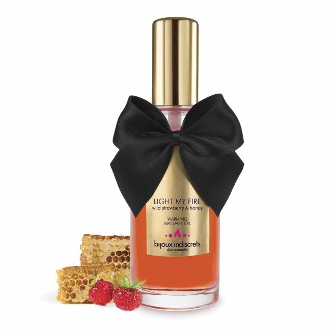 Bijoux Indiscrets Light My Fire Warming Massage Oil Wild Strawberry & Honey 100ml