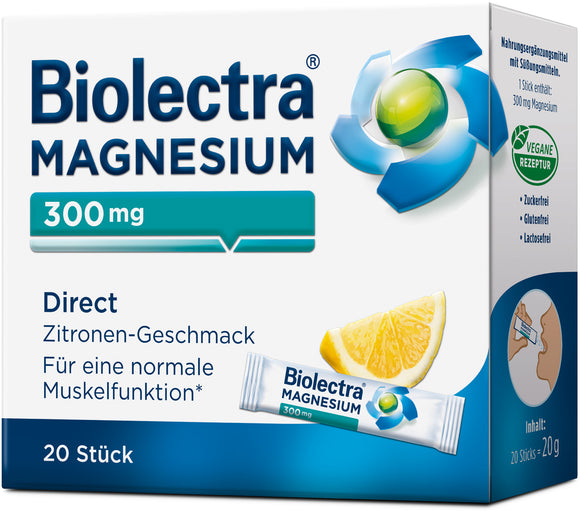 Biolectra Magnesium Direct, Lemon flavor 300 mg 20 sachets